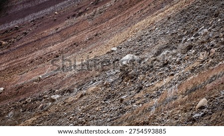 Cross Section of Soil Layers on Excavated Cliff Face