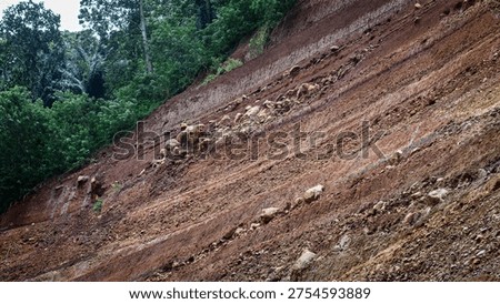 Cross Section of Soil Layers on Excavated Cliff Face