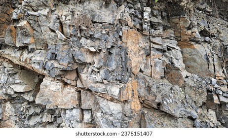 Cross sectional View of rock strata 