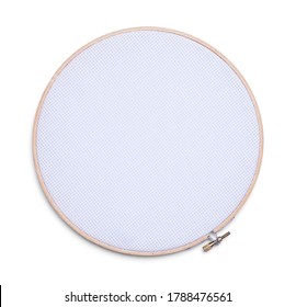 Cross Stitch Hoop Isolated On White Background.