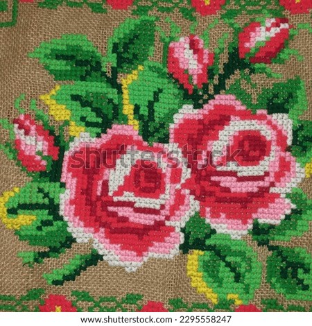 Cross stitch rose design. Rose. Flower rose