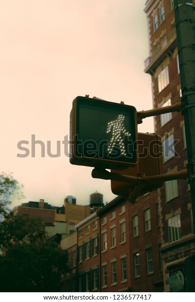 cross walk signs in\
NYC