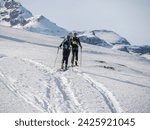 cross-country ski tracks dolomites snow panorama landscape wooden hut val badia armentarola hill