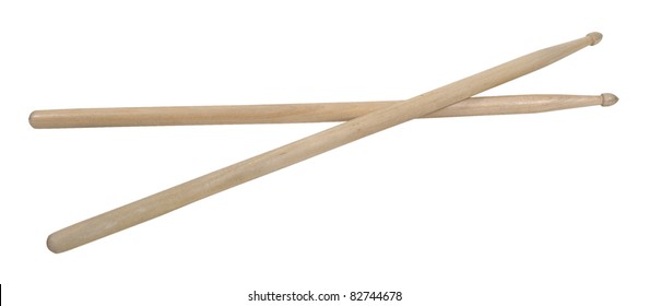 Crossed wooden drum sticks used to keep rhythm - path included