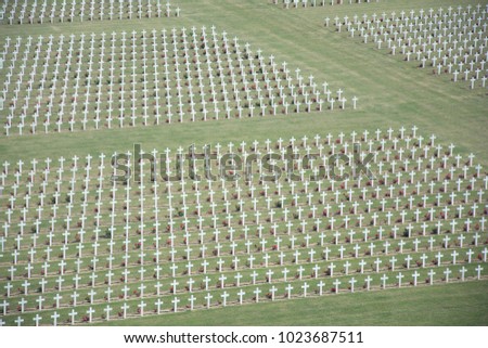 Crosses at World War One Cemetery at Verdun
