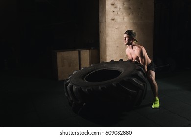 Crossfit Training - Man Flipping Tire