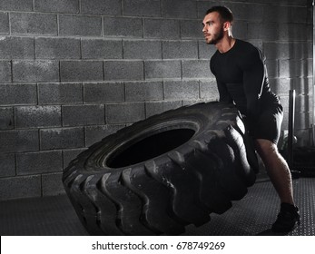 Crossfit Training - Man Flipping Tire