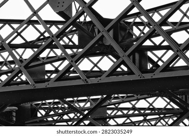 Crosshatch Patterns formed by a Bridge in Toronto (black and white)
