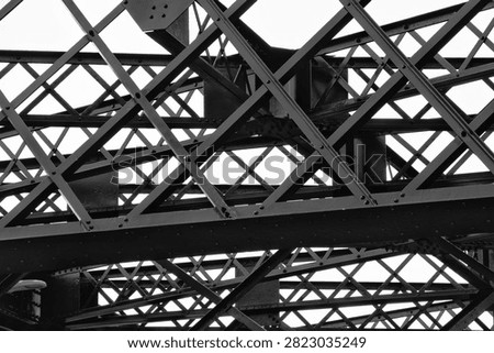 Crosshatch Patterns formed by a Bridge in Toronto (black and white)