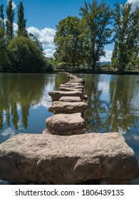 Crossing Poldras In Tâmega River, Chaves Portugal 