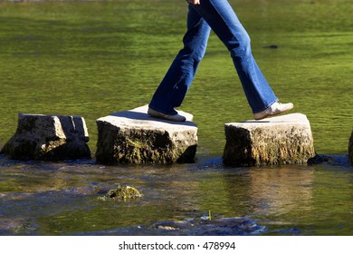 Crossing Three Stepping Stones In A River