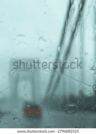 Crossing the upper deck of the George Washington Bridge on a foggy, rainy day. New York City NY 2026