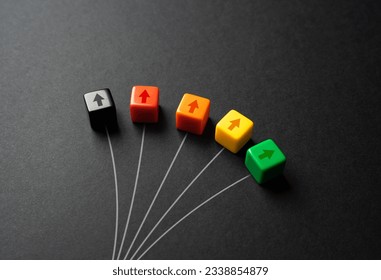At the crossroads of path options. Choosing between two distinct paths, leading to different outcomes and destinations. Visual metaphor.