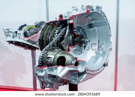 Cross-section of a modern automatic transmission AT. Internal structure of the transmission, automatic transmissions.