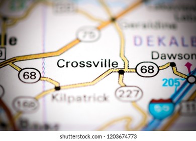 Crossville. Alabama. USA On A Map