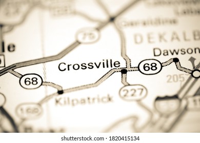 Crossville. Alabama. USA On A Map