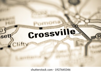 Crossville. Tennessee. USA On A Geography Map