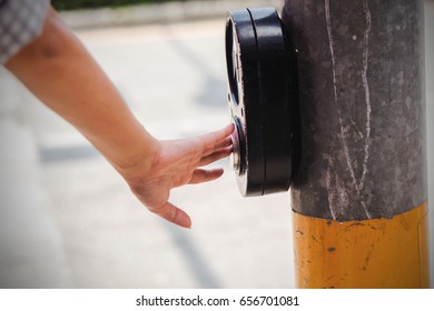 Crosswalk Button With Traffic