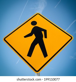 Crosswalk Sign Man Walking On Yellow Stock Photo 199110077 | Shutterstock