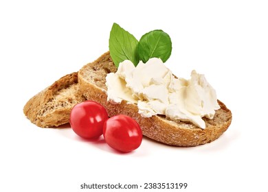 Crostini with cream cheese, isolated on white background. High resolution image. - Powered by Shutterstock