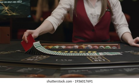 Croupier Gambling Table In Casino