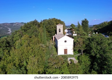 Crovara, Vetto, Reggio Emilia, Italy - 09.20.2021: The church of San Giorgio