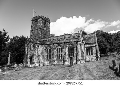 Crowcombe, Somerset, England, UK - JULY 7th 2015, showing Crowcombe church in the centre of Crowcombe village by Taunton, Somerset UK,