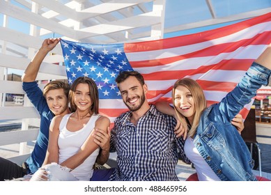 crowd celebrating independence day of America - Powered by Shutterstock