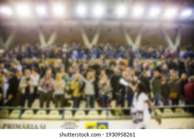 Crowd Cheering At An Indoors Sports Game