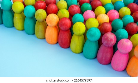 A crowd of colored figures as a symbol of diversity and inclusion. - Shutterstock ID 2164579397