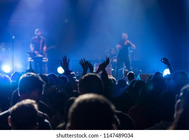 Crowd Concert Cheering Crowd Bright Colorful Stock Photo 1147489034 ...