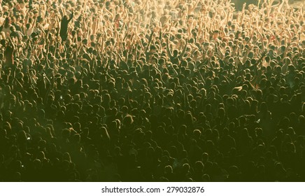 Crowd at concert - retro style photo - Shutterstock ID 279032876