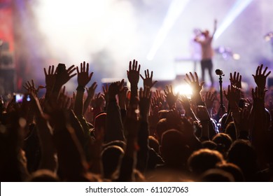 crowd at concert - summer music festival - Shutterstock ID 611027063