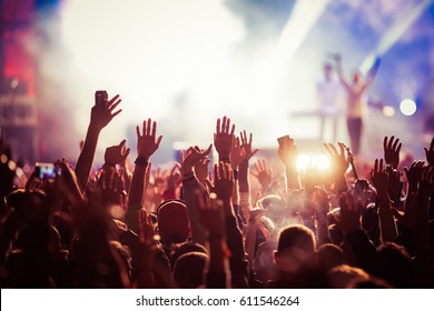crowd at concert - summer music festival - Shutterstock ID 611546264