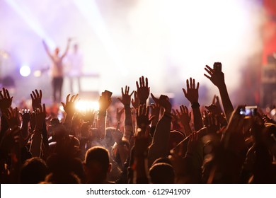 crowd at concert - summer music festival - Shutterstock ID 612941909