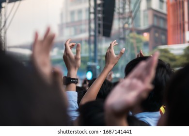 Crowd Enjoyed An Outdoor Concert