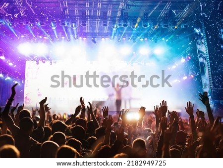  crowd partying stage lights live concert summer music festival