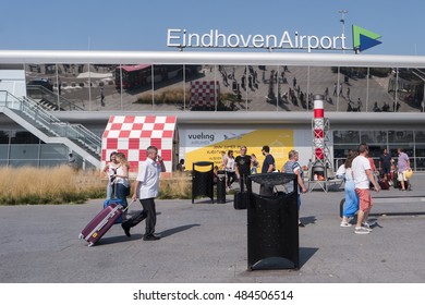 Crowd Of People At Eindhoven Airport. Netherlands August 2016