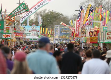 Crowd Of People At The Florida State Fair Febuary 17, 2019