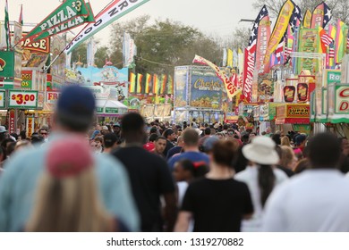 Crowd Of People At The Florida State Fair Febuary 17, 2019