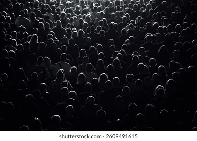 Crowd of people in front of the stage during the concert.