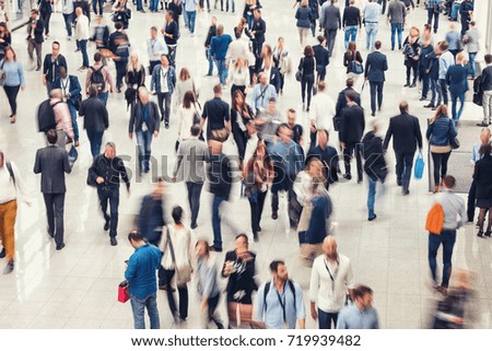 Crowd of people in a shopping center