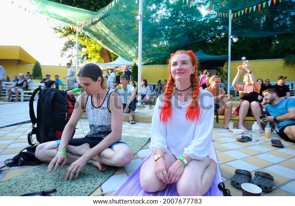 Crowd People Sitting On Karemats Open Stock Photo 2007677783 Shutterstock