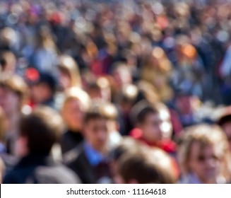 Crowd Of People At The Street