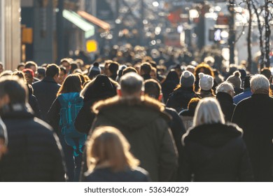 Crowd of people walking on a street in New York City  - Shutterstock ID 536340229
