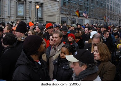 Crowd Of Protesters & Supporters At The Inauguration Of George W. Bush (January 05) Editorial Use Only.