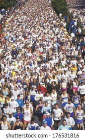 Crowd Of Runners In Marathon From Above, Washington, D.C.