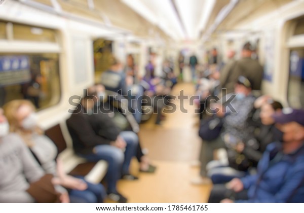 The crowd in the\
subway. Railway carriage