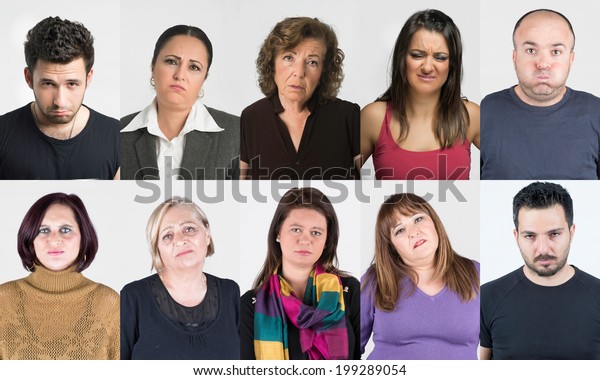 Crowd Ten People Collage Head Shots Stock Photo 199289054 | Shutterstock