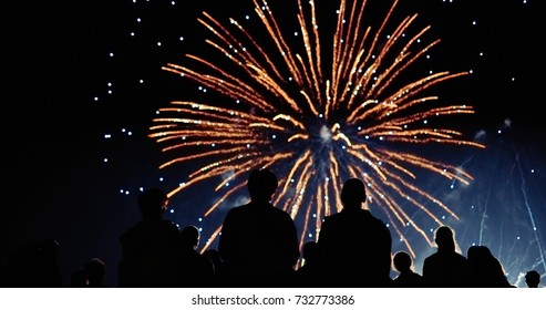 Crowd Watching Fireworks